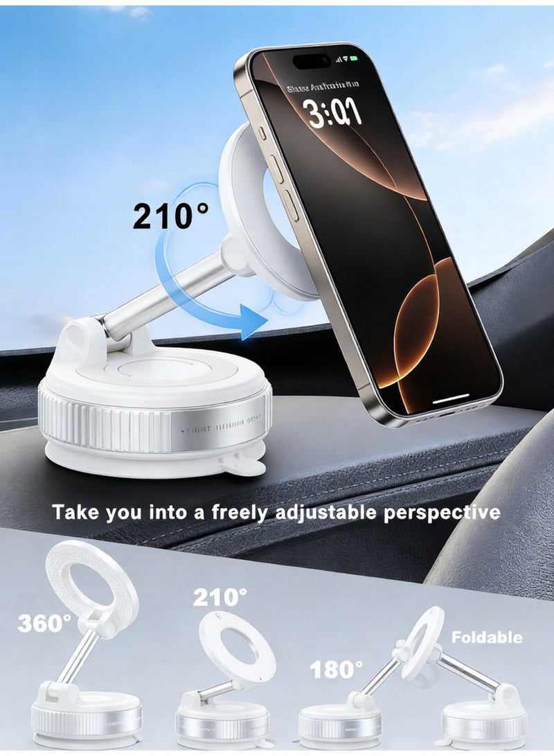 Car Phone Holder for Magsafe 36KG Strongest Suction And 108lb Strongest Magnetic 360° Adjustable Car Phone Mount, Phone Holders for Your Car for iPhone16/15/14/13 Series, Android and All Smartphones - Image 4